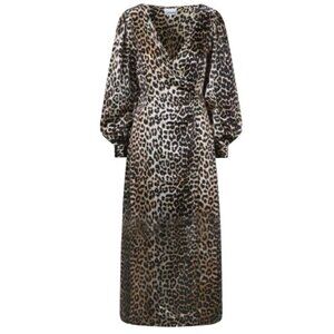 GANNI  Leopard Print wrap Dress - NWT !